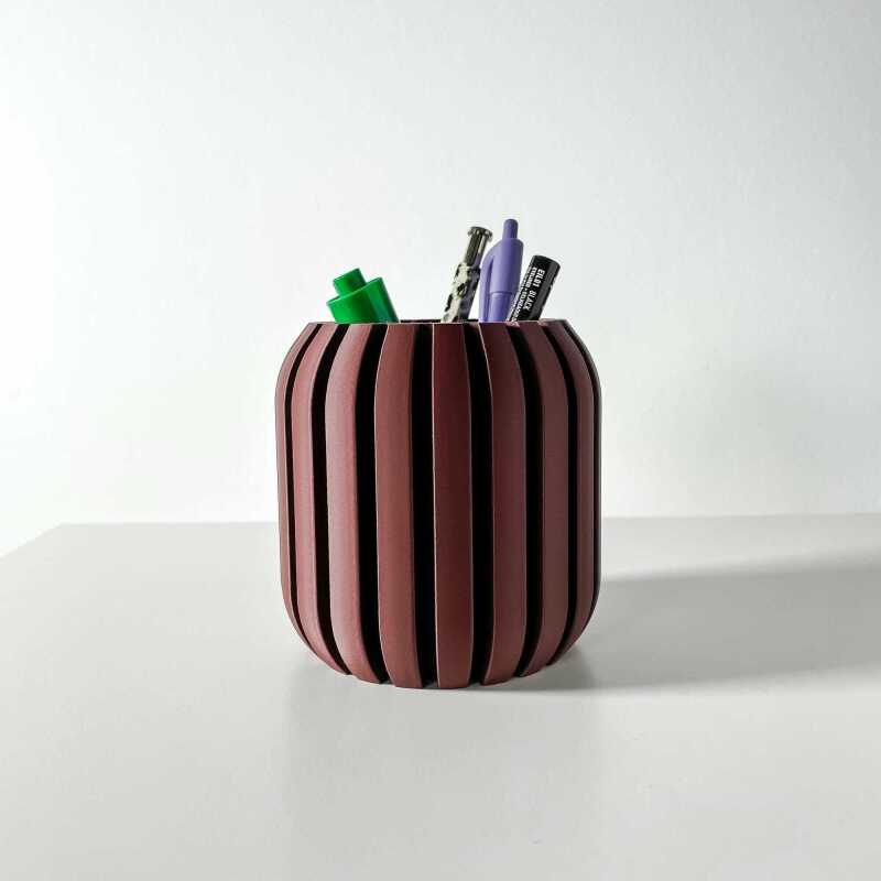 The Unra Pen Holder | Desk Organizer and Pencil Cup Holder - Matte Dark Green