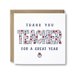 Thank You Teacher Card - Thank You For A Great Year