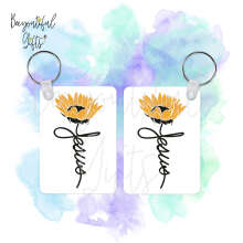 Religious Key Ring - Jesus Sunflower