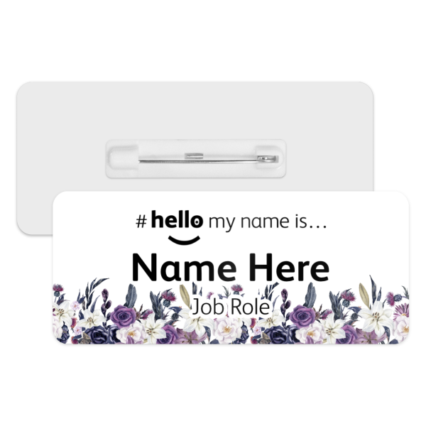 #hello my name is... Name Badge - Halloween Flowers Border