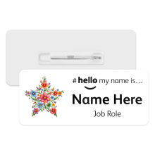 #hello my name is... Name Badge - Retro Floral Star