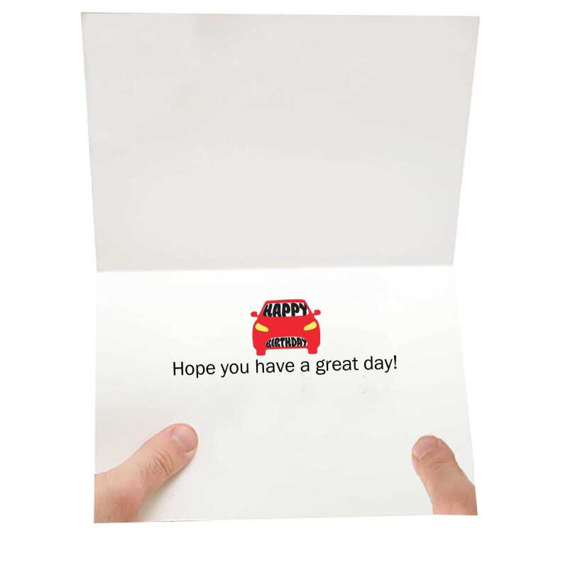 Car Graphic Birthday Card Sent Direct to Friend or Relative with your message.