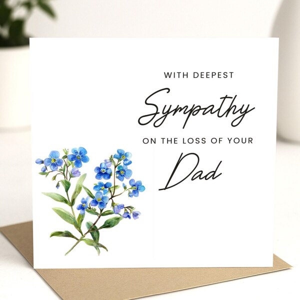 Sympathy Card - With Deepest Sympathy On The Loss of Your Dad - Standard Smooth Card