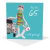 65th birthday card for her - designed by Erica Sturla - 15cm square and blank inside, made in the UK