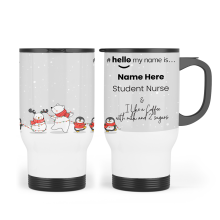 Personalised Travel Mug - Christmas Polar Bear #Hello My Name Is...