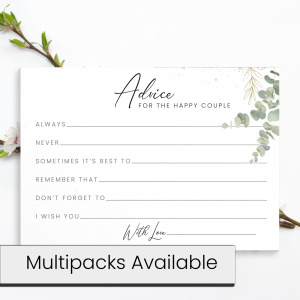 Eucalyptus Wedding Advice Cards - For The Happy Couple
