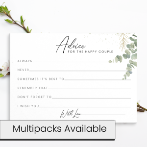 Eucalyptus Wedding Advice Cards - For The Happy Couple
