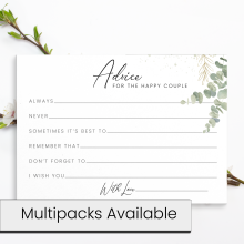 Eucalyptus Wedding Advice Cards - For the happy couple - Pack of 10