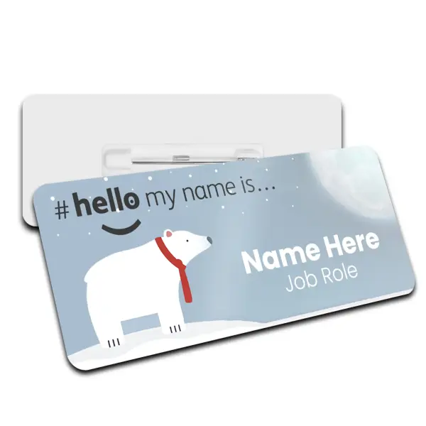 #hello my name is... Name Badge - Moonlight Polar Bear