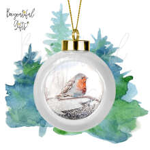 Ceramic Christmas Tree Bauble - Watercolour Winter Animal