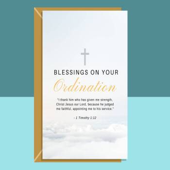 Blessings on your Ordination Card - Bible Quote - Christian Cards - 1 Timothy 1:12 - Ordained - Priest - Church - Minister - Biblical