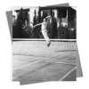 Vertical lift - vintage black and white themed card - 12.6 x 17.7cm and blank inside - made in the UK