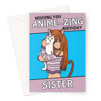 Amazing Sister Anime Birthday Card