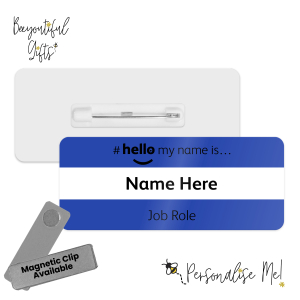 Name Badge - Coloured Duo Band Hello My Name is... - Mid Blue