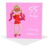 55th birthday card for her - designed by Erica Sturla - 15cm square and blank inside, made in the UK