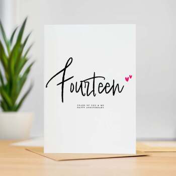 Fourteen Year Anniversary Card For Husband 14 Year Anniversary Card Boyfriend or Girlfriend Wedding Anniversary Card For Wife