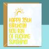 35th Birthday Card - Personalised inside - For Him or Her - For friend, brother, sister, colleague, or anyone else turning 35 years old - Blank inside - Regular - Matte