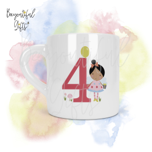 Personalised Fairies 4th Birthday Number Smug Mug® (6oz)