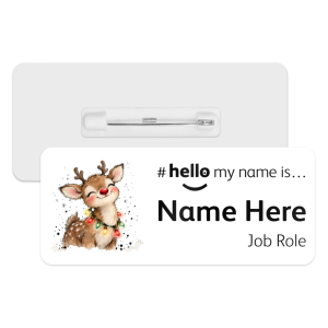 #hello my name is... Name Badge - Whimsical Christmas Rudolph