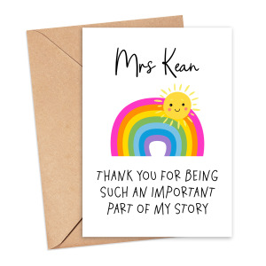 Personalised Thank You Teacher Card - An Important Part of My Story