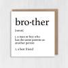 Dictionary definition of brother cute, heartfelt, sweet, best friend birthday card from sister, sibling (Size A6/A5/A4/Square 6x6") - A6: Single card