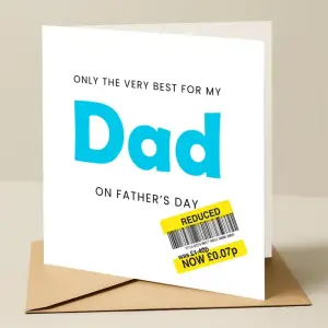 Fathers Day Card - Only The Very Best for My Dad Reduced Sticker - Standard Smooth Card