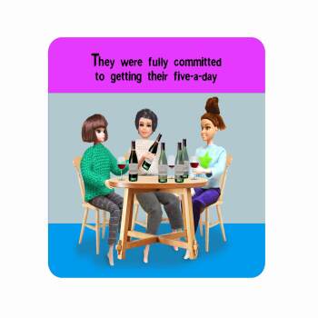 Doll Coaster | Five a day | Funny coaster for her | drink | Wine coaster | tea | coffee | gift