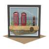Phone boxes - quayside phone box themed blank card - designed by Seth Draper - 15cm square and blank inside, made in the UK