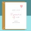 10 Year Anniversary Card - Customised Names - Personalised Inside if Required - For Husband, Wife, Boyfriend, Girlfriend, Fiance - Romantic - Blank inside - Regular - Matte