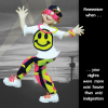Holy Mackerel acid indigestion birthday card featuring a rave character - designed by artist Erica Sturla - 15cm square and blank inside for your message - made in the UK