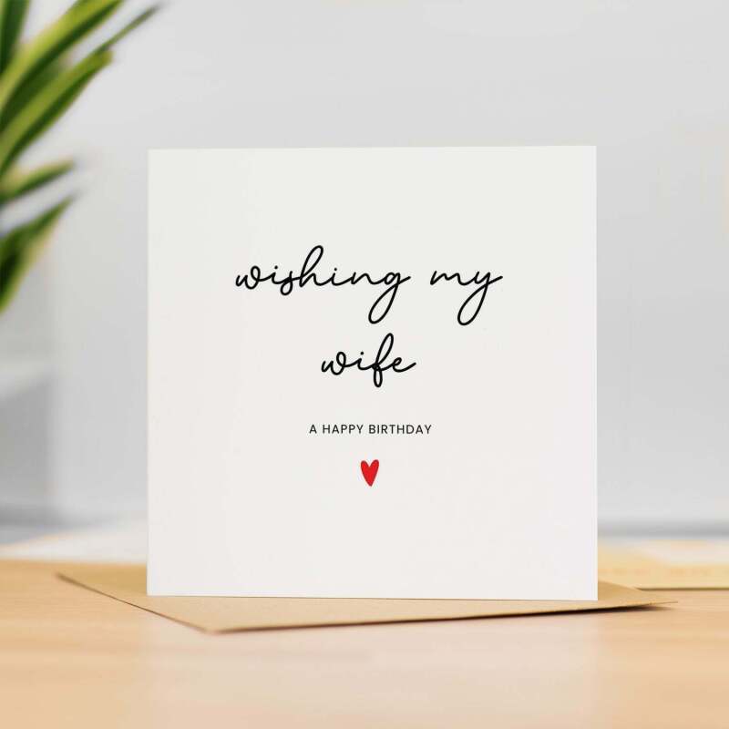 Wife Birthday Card For Her, Special Wife Birthday Card, Birthday Gift For Wife, Wife Birthday Gift, From Husband - Square (5.5x5.5) / Blank Inside