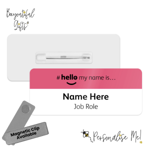 Name Badge - Coloured Band Hello My Name is... - Pink
