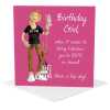 On brand birthday girl - female birthday card for her - designed by Erica Sturla - 15cm square and blank inside, made in the UK