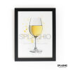 WHITE WINE  Splatter Art Print, High Gloss Print, Splash Art, Home Decor, Bar Custom Drink Art Cocktails - A6