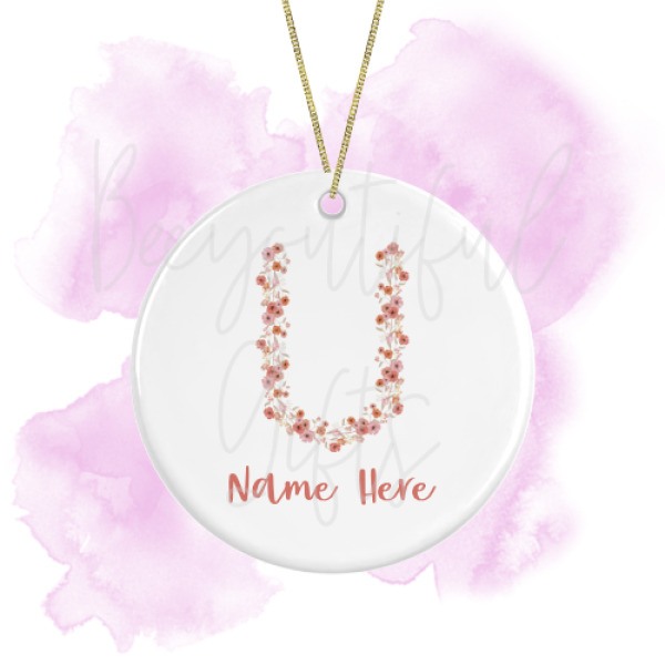 Personalised Spring Love Round Ceramic Decoration