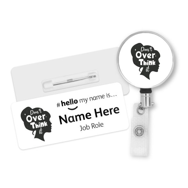 #hello my name is... Name Badge & Metal ID Reel - Don't Overthink It