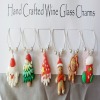 Wine Glass Charms Christmas - Mounted on Card
