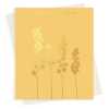 Happy birthday card with a pretty gold foil delphinium print - designed by artist Eloise Hall - 15.7 x 11cm and blank inside