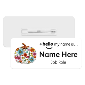 #hello my name is... Name Badge - Floral Pumpkin