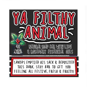 Ya Filthy Animal Christmas Soap | Lime & Rosemary | Funny Gift | Stocking Filler | Secret Santa
