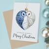 Christmas Card For Husband Owls Bauble Love Heart Illustration Romantic Christmas Card For Husband - Portrait (5x7) / Blank Inside