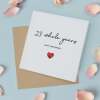 23rd Anniversary Card For Wife, Husband, Girlfriend or Boyfriend, Simple Love Heart, Modern & Charming Gesture - Square (5.5x5.5) / Blank Inside