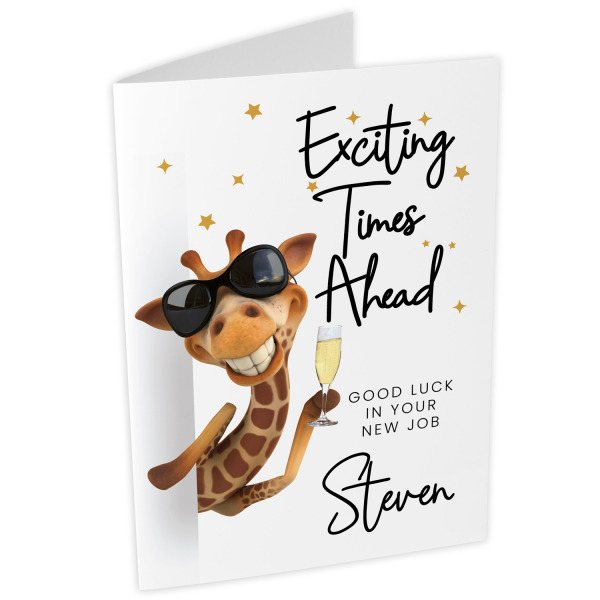 Personalised New Job Card - Exciting Times Ahead - Small (Approx. A6 | 105mm x 148mm | 4.1in x 5.8in) - Standard Smooth Card