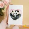 Valentine's Day Card for Her Valentine's Day Card for Wife Valentine's Day Card For Husband Boyfriend or Girlfriend Cute Pandas - Portrait (5x7) / Blank Inside