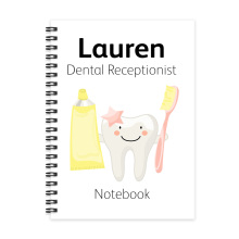 Personalised A5 Notebook - Cute Tooth Pink