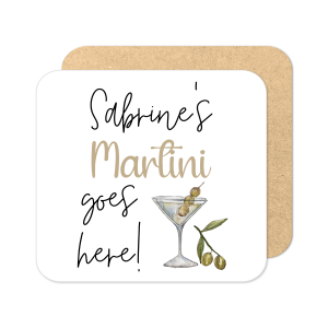 Personalised Drinks Coaster - Name's Martini Goes Here!