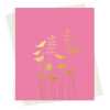 Anenome and wild grasses greeting card embellished with gold foil -  designed by artist Eloise Hall - 15.7 x 11cm and blank inside