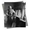 Cricket bat maker - retro black and white themed card featuring a man making a cricket bat - 12.6 x 17.7cm and blank inside - made in the UK