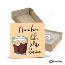 Personalised White Russian Coaster - Just Needs A White Russian