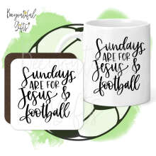 Mug & Coaster Set - Sundays Are For Jesus & Football